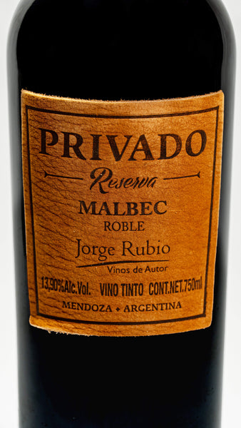 Privado Reserva Malbec 2018-Jorge Rubio-2018,De Autor,Jorge Rubio,Malbec,Tinto